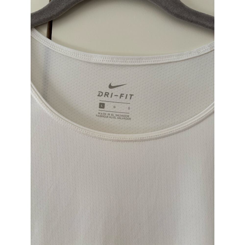 Nike Dri-FIT Womens Long Sleeve Shirt Large White Athletic Running Training Top - Picture 3 of 8